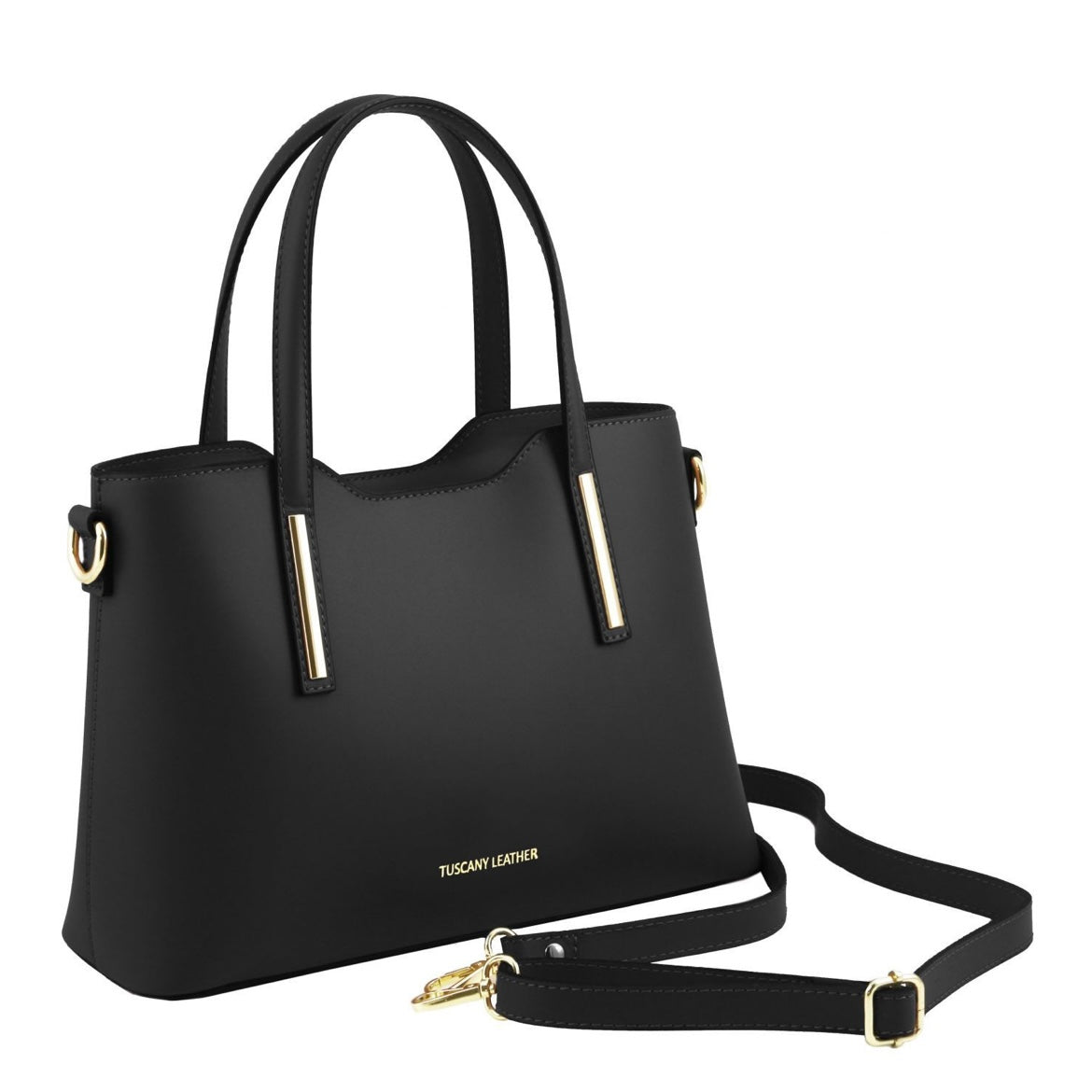 The Tropical Duchess Tuscany Leather  TL BAG OLIMPIA TL141521 Leather Tote - Small Size  in Black