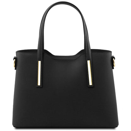 The Tropical Duchess Tuscany Leather  TL BAG OLIMPIA TL141521 Leather Tote - Small Size  in Black