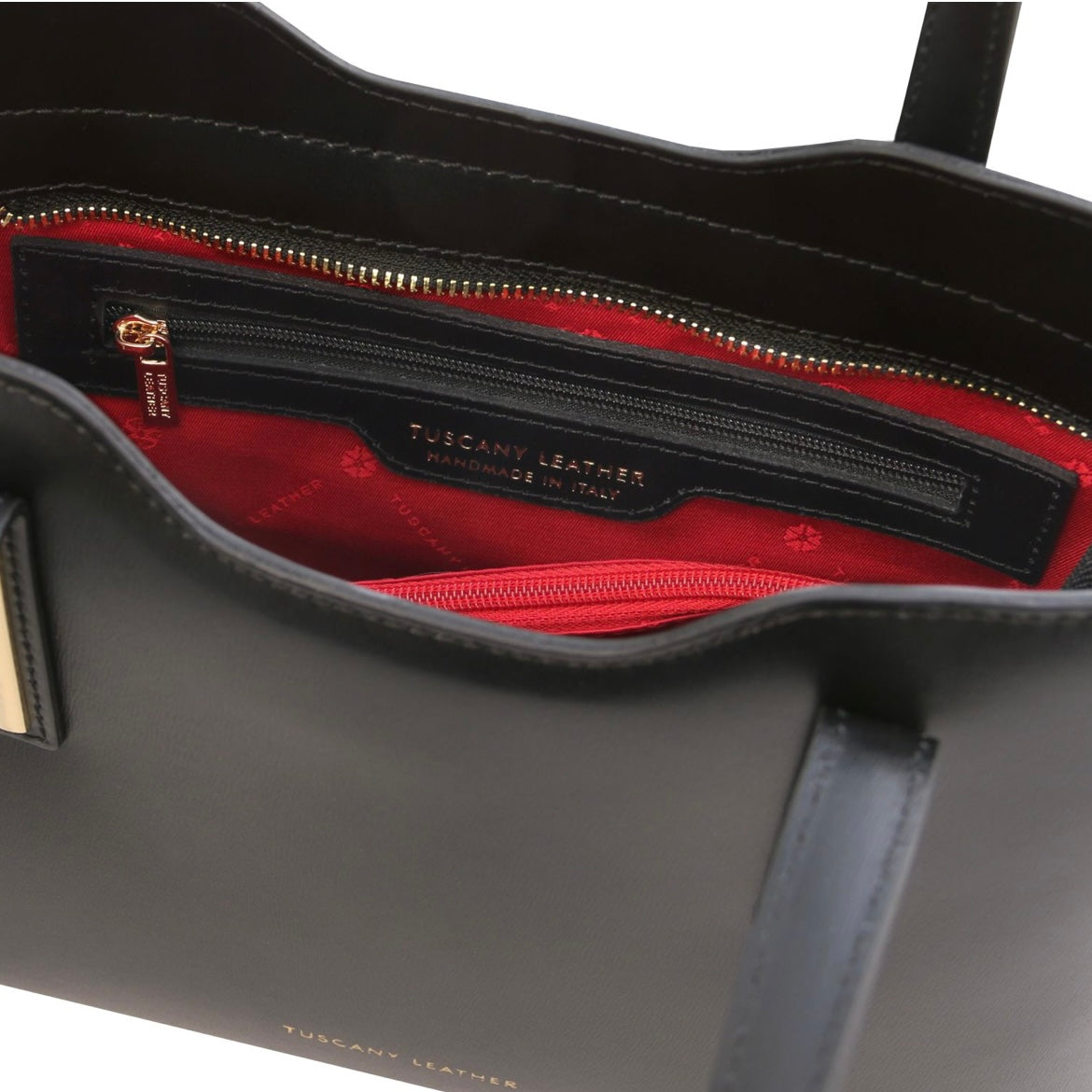 The Tropical Duchess Tuscany Leather  TL BAG OLIMPIA TL141521 Leather Tote - Small Size  in Black