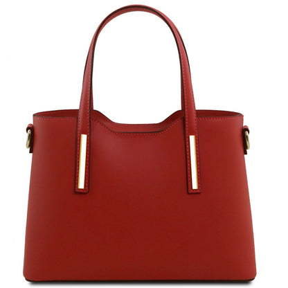 The Tropical Duchess Tuscany Leather  TL BAG OLIMPIA TL141521 Leather Tote - Small Size  in Red