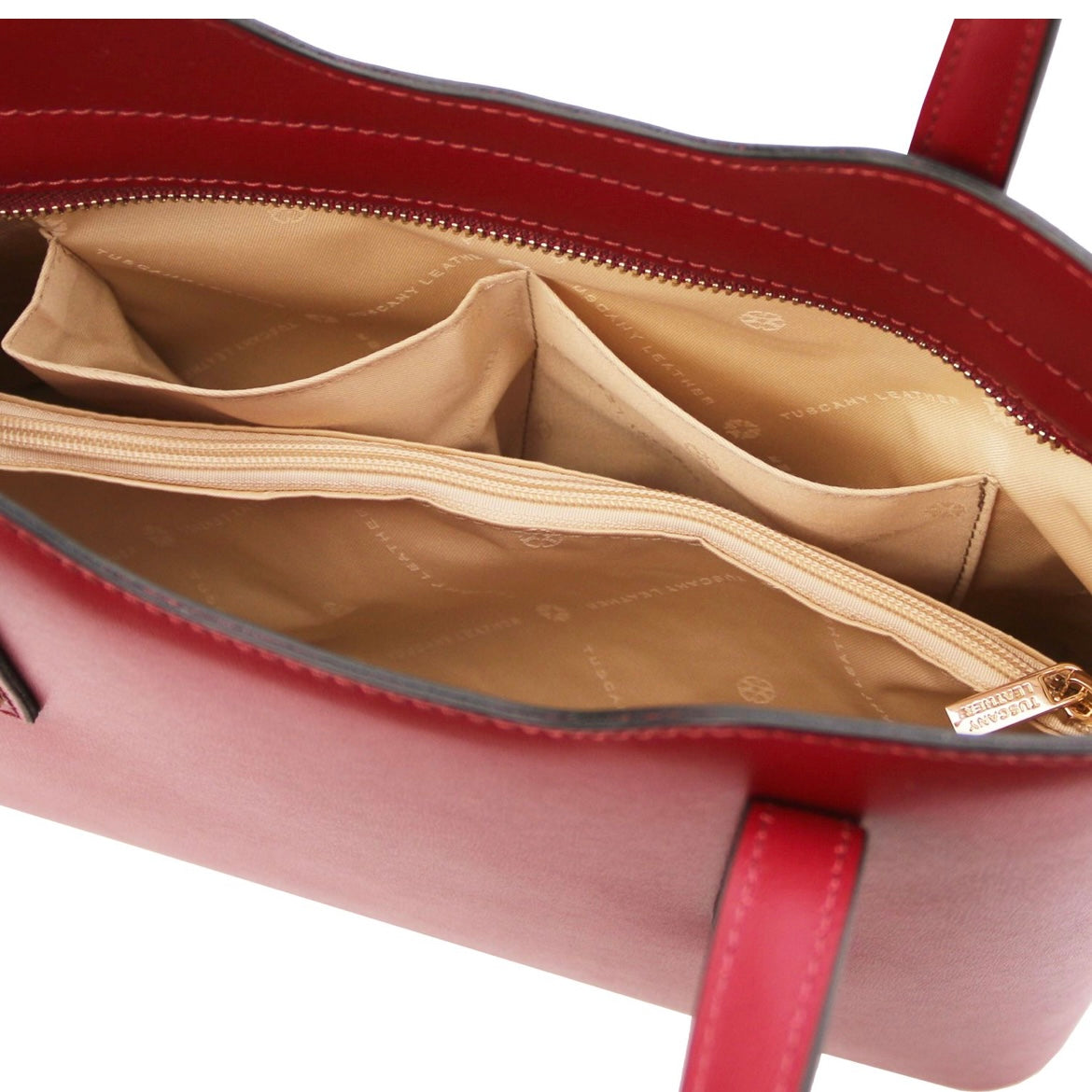 The Tropical Duchess Tuscany Leather  TL BAG OLIMPIA TL141521 Leather Tote - Small Size  in Red