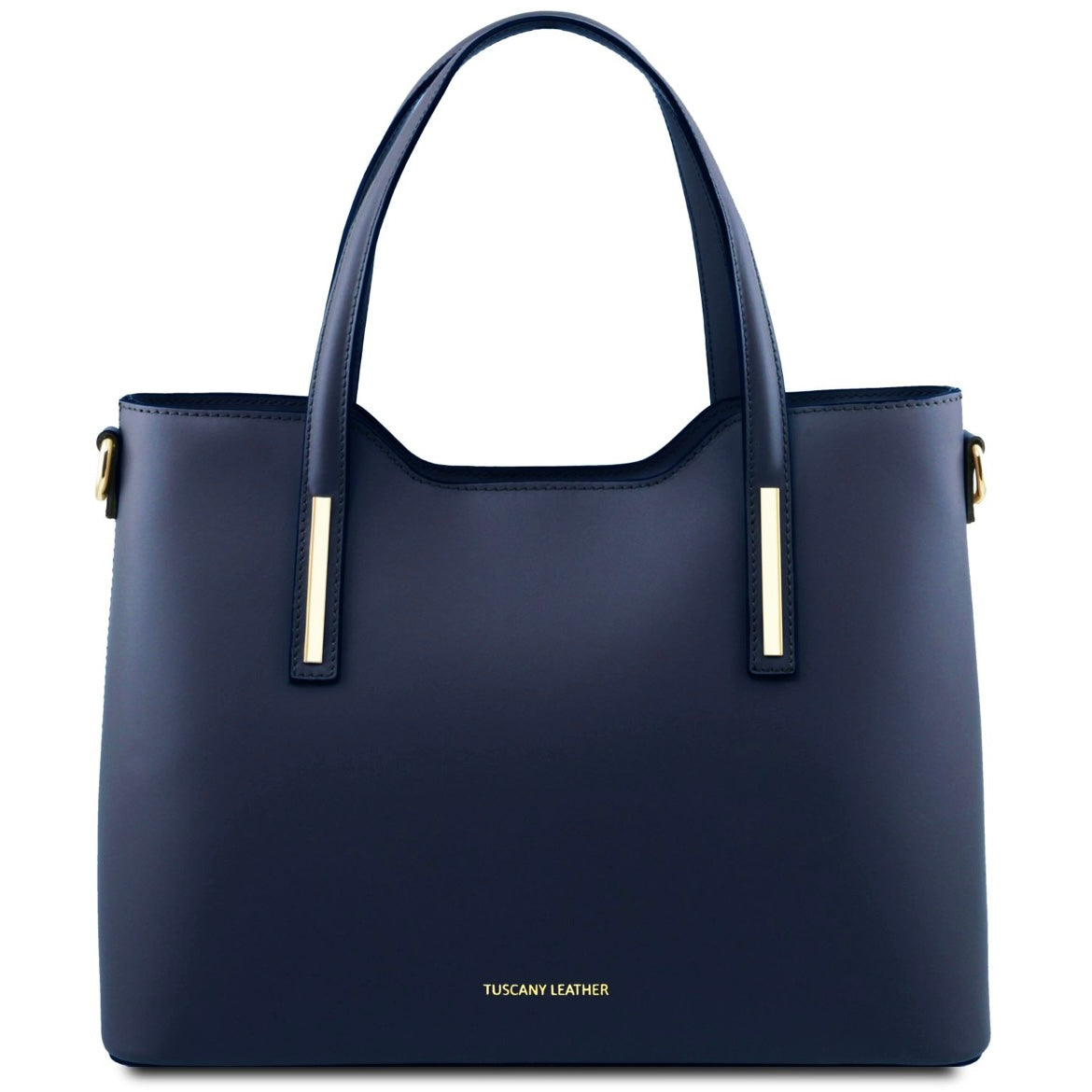 The Tropical Duchess Tuscany Leather  TL BAG OLIMPIA TL141412 Leather Tote in Dark Blue