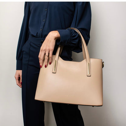 The Tropical Duchess Tuscany Leather  TL BAG OLIMPIA TL141412 Leather Tote in Champagne