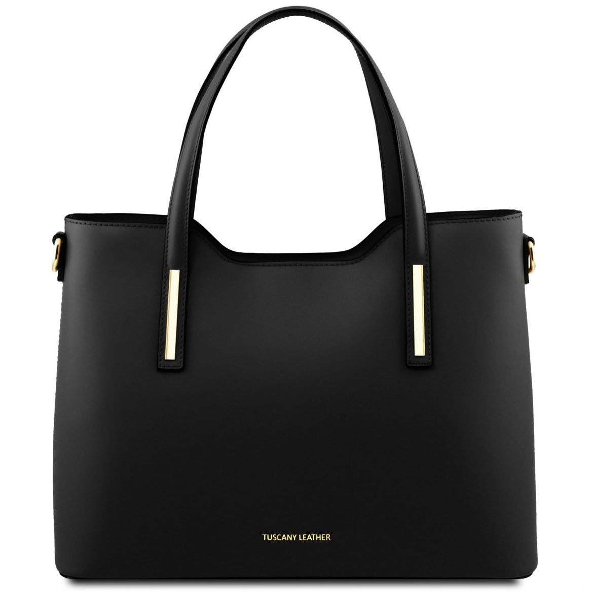 The Tropical Duchess Tuscany Leather  TL BAG OLIMPIA TL141412 Leather Tote in Black