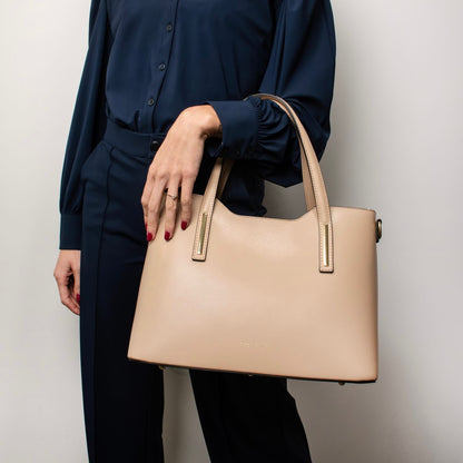 The Tropical Duchess Tuscany Leather  TL BAG OLIMPIA TL141412 Leather Tote in Black