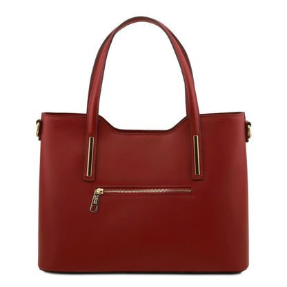 The Tropical Duchess Tuscany Leather  TL BAG OLIMPIA TL141412 Leather Tote in Red