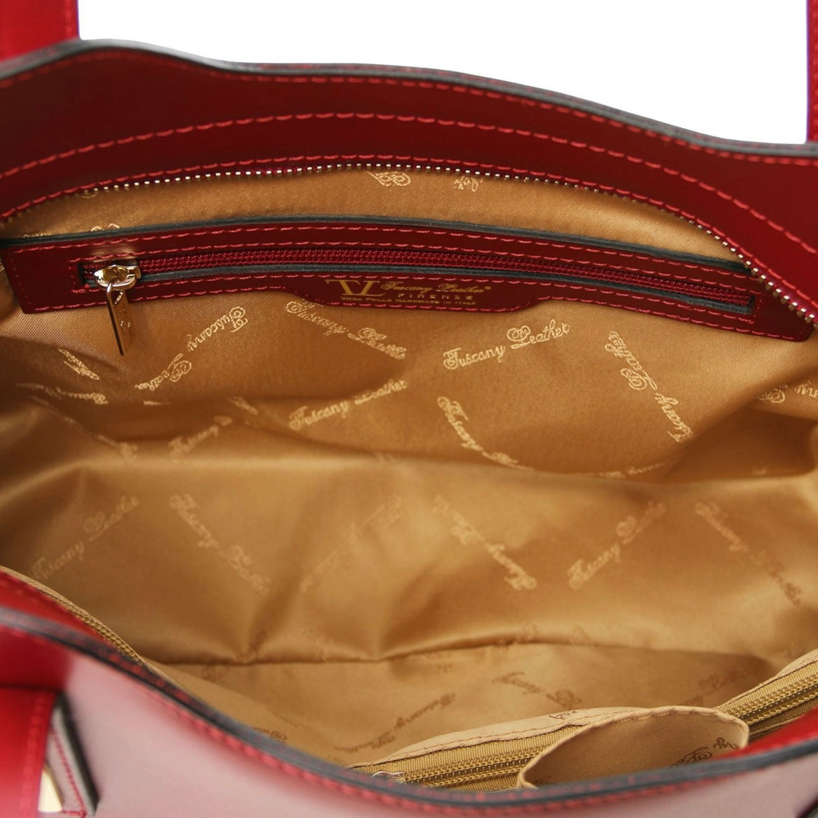 The Tropical Duchess Tuscany Leather  TL BAG OLIMPIA TL141412 Leather Tote in Red