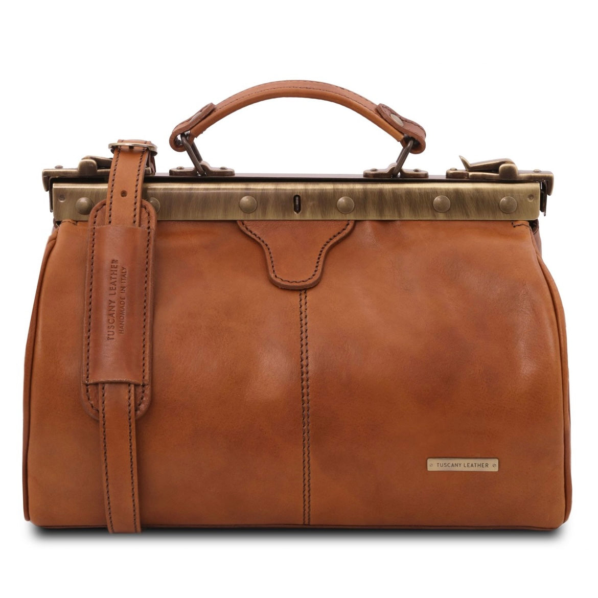 The Tropical Duchess Tuscany Leather  TL BAG MICHELANGELO TL10038 Doctor Gladstone Leather bag  in Natural