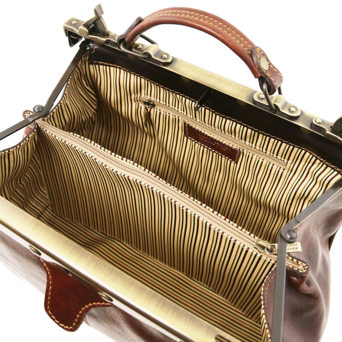 The Tropical Duchess Tuscany Leather  TL BAG MICHELANGELO TL10038 Doctor Gladstone Leather bag  in Natural