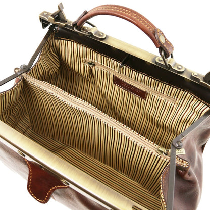 The Tropical Duchess Tuscany Leather  TL BAG MICHELANGELO TL10038 Doctor Gladstone Leather bag  in Natural