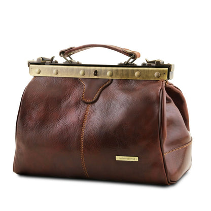 The Tropical Duchess Tuscany Leather  TL BAG MICHELANGELO TL10038 Doctor Gladstone Leather bag  in Brown