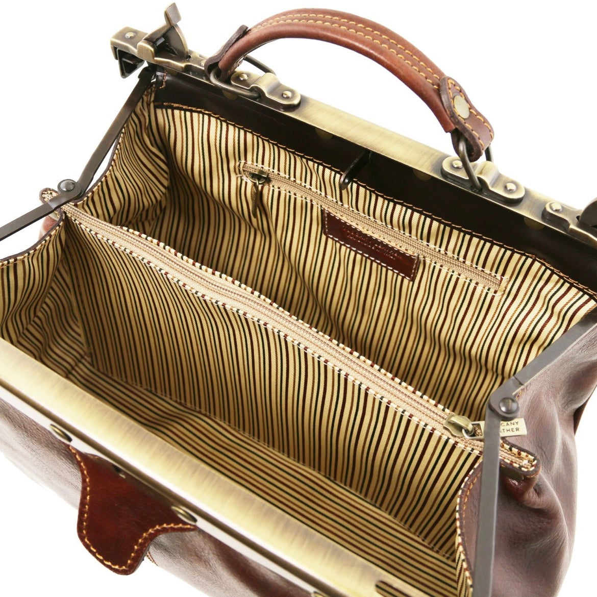 The Tropical Duchess Tuscany Leather  TL BAG MICHELANGELO TL10038 Doctor Gladstone Leather bag  in Brown