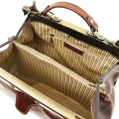 The Tropical Duchess Tuscany Leather  TL BAG MICHELANGELO TL10038 Doctor Gladstone Leather bag  in Brown