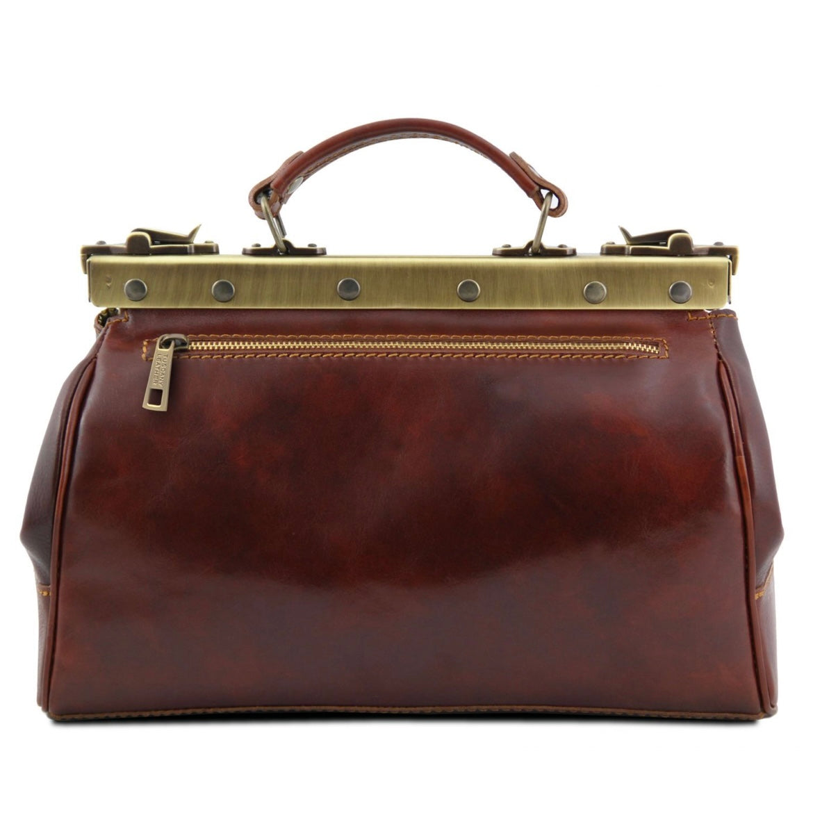 The Tropical Duchess Tuscany Leather  TL BAG MICHELANGELO TL10038 Doctor Gladstone Leather bag  in Dark Brown m