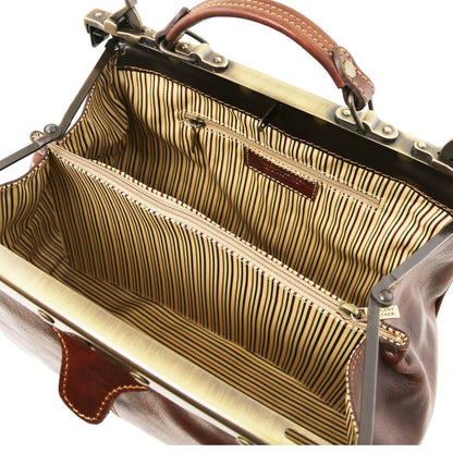 The Tropical Duchess Tuscany Leather  TL BAG MICHELANGELO TL10038 Doctor Gladstone Leather bag  in Dark Brown m
