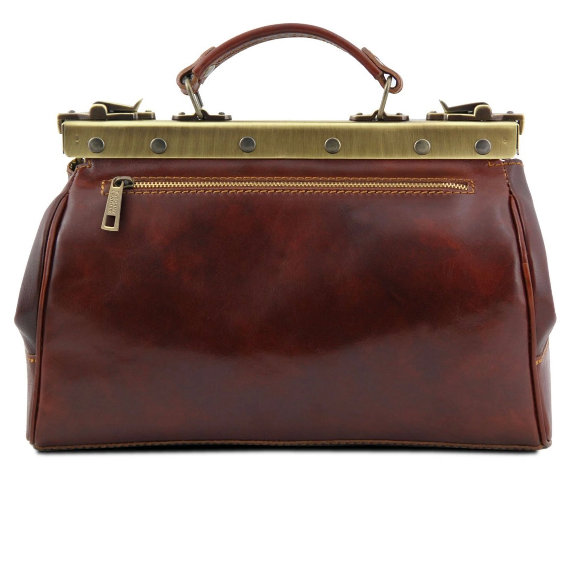 The Tropical Duchess Tuscany Leather  TL BAG MONALISA TL10034 Doctor Gladstone Leather bag With Front Straps  in Natural