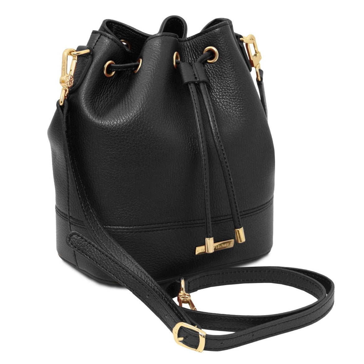Branded handbags for women Leather Bucket bag TL BAG TL142146 in Black