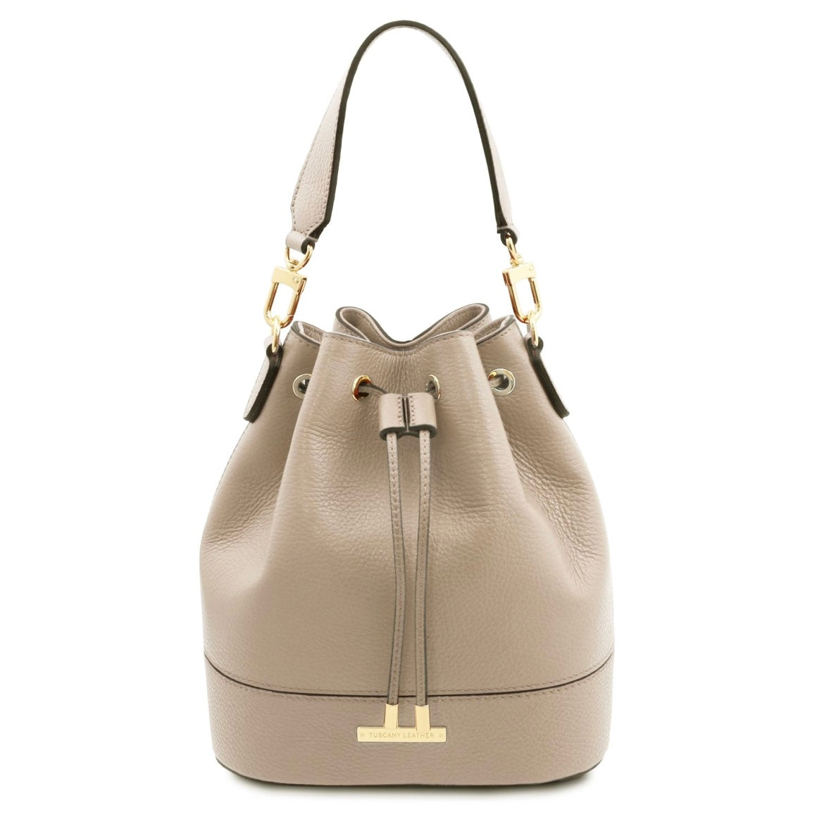 Branded handbags for women Leather Bucket bag TL BAG TL142146 in Light Taupe