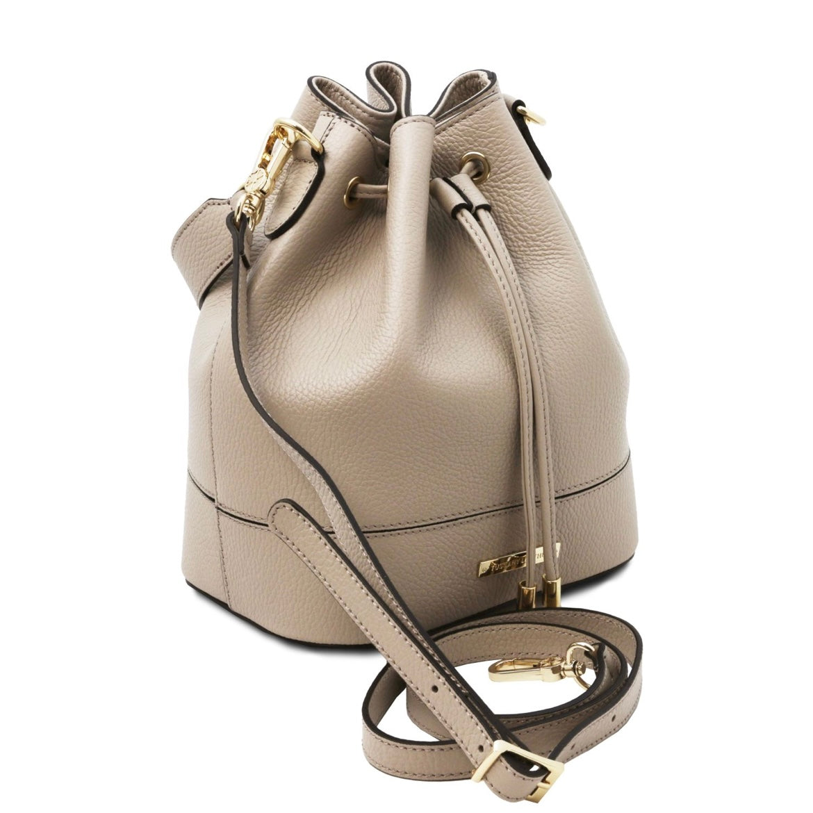 Branded handbags for women Leather Bucket bag TL BAG TL142146 in Light Taupe