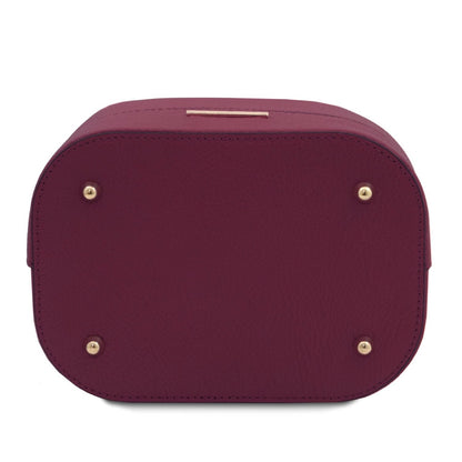 Branded handbags for women Leather Bucket bag TL BAG TL142146 in Bordeaux
