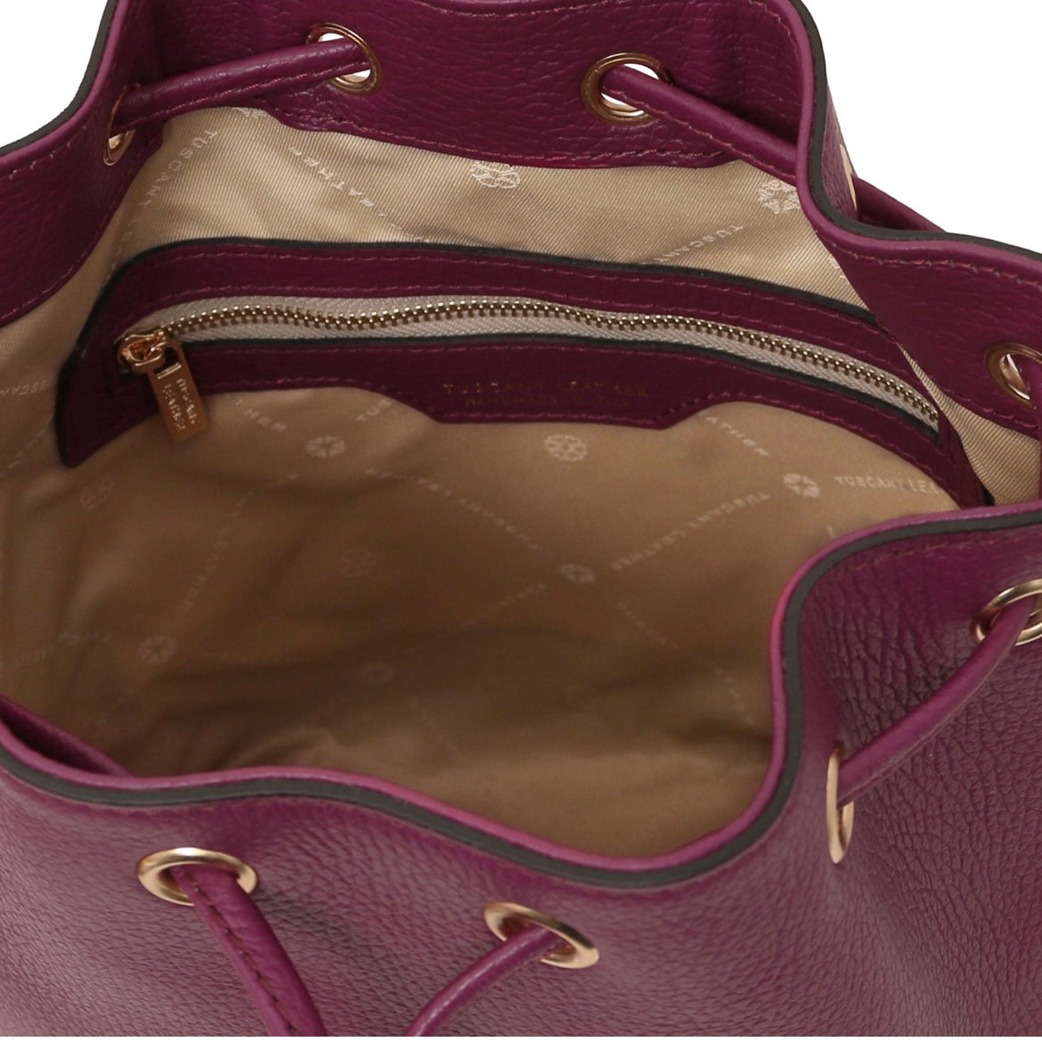 Branded handbags for women Leather Bucket bag TL BAG TL142146 in Bordeaux