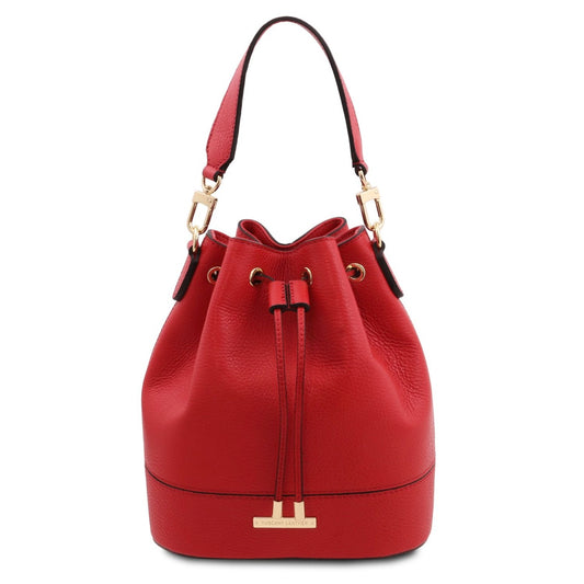 Branded handbags for women Leather Bucket bag TL BAG TL142146 in Lipstick Red