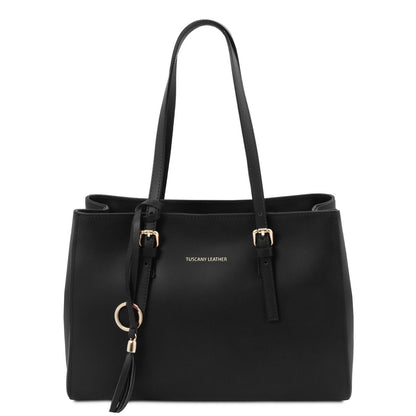 Quality Handbags Leather Shoulder bag TL BAG TL142037 in Black