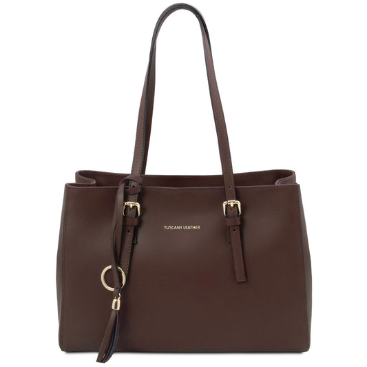 Quality Handbags Leather Shoulder bag TL BAG TL142037 in Coffee