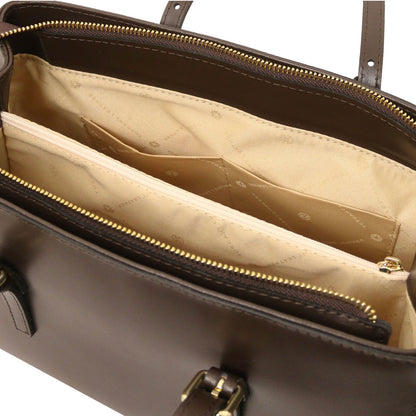 Quality Handbags Leather Shoulder bag TL BAG TL142037 in Coffee