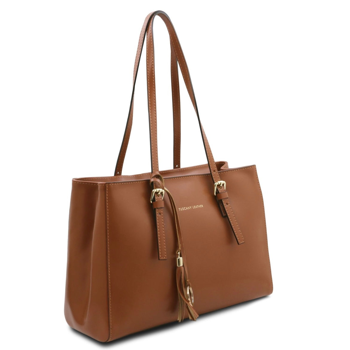 Quality Handbags Leather Shoulder bag TL BAG TL142037 in Cognac