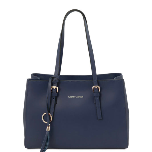 Quality Handbags Leather Shoulder bag TL BAG TL142037 Dark Blue