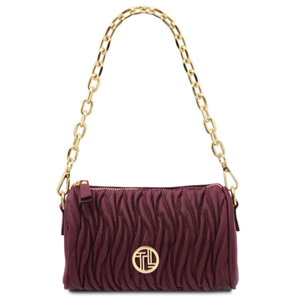 Designer Handbags in Ireland Mini Bowling Leather bag CHANTILLY TL142493 in Bordeaux