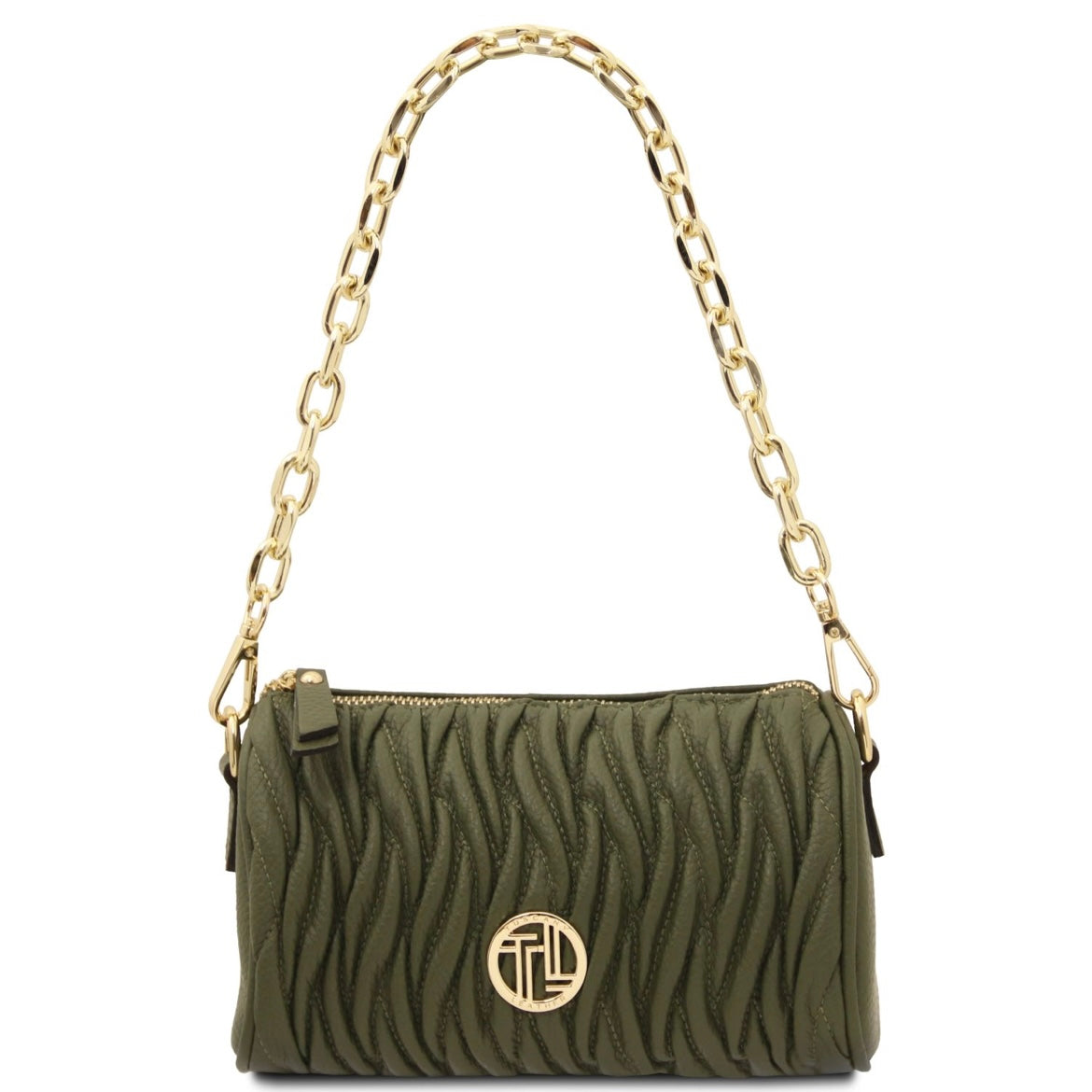 Designer Handbags in Ireland Mini Bowling Leather bag CHANTILLY TL142493 in Forest Green