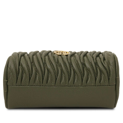 Designer Handbags in Ireland Mini Bowling Leather bag CHANTILLY TL142493 in Forest Green