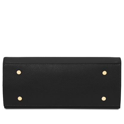 Leather Tote Bag ORIGAMI TL142507 in Black