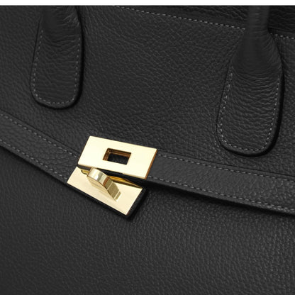 Leather Tote Bag ORIGAMI TL142507 in Black