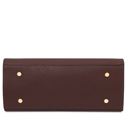 Leather Tote Bag ORIGAMI TL142507 in Coffee