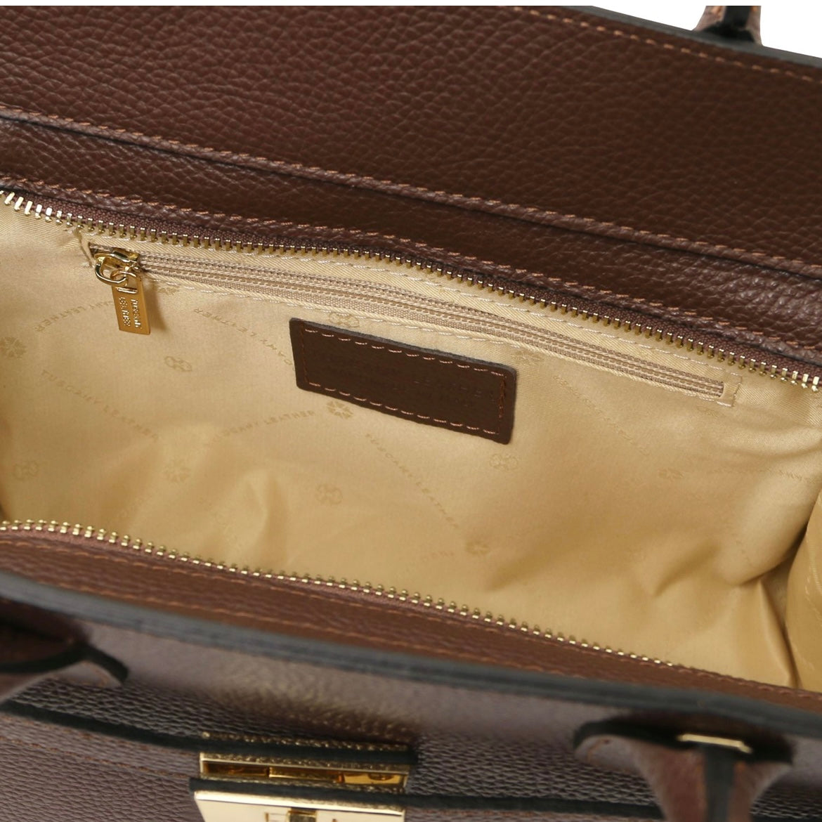 Leather Tote Bag ORIGAMI TL142507 in Coffee