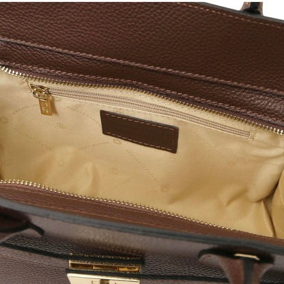 Leather Tote Bag ORIGAMI TL142507 in Coffee