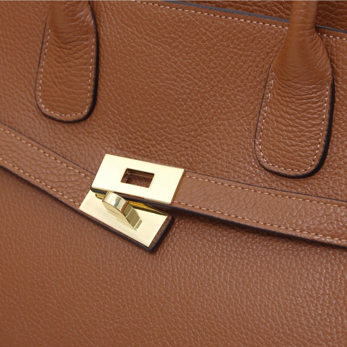 Leather Tote Bag ORIGAMI TL142507 in Cognac