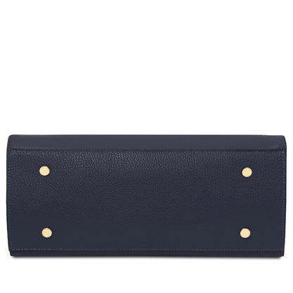 Leather Tote Bag ORIGAMI TL142507 in Dark Blue