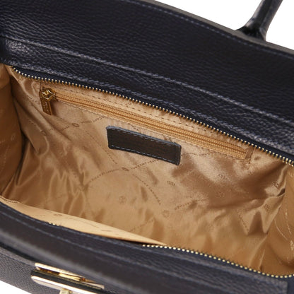 Leather Tote Bag ORIGAMI TL142507 in Dark Blue