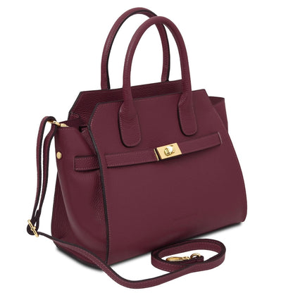 Leather Tote Bag ORIGAMI TL142507 in Bordeaux