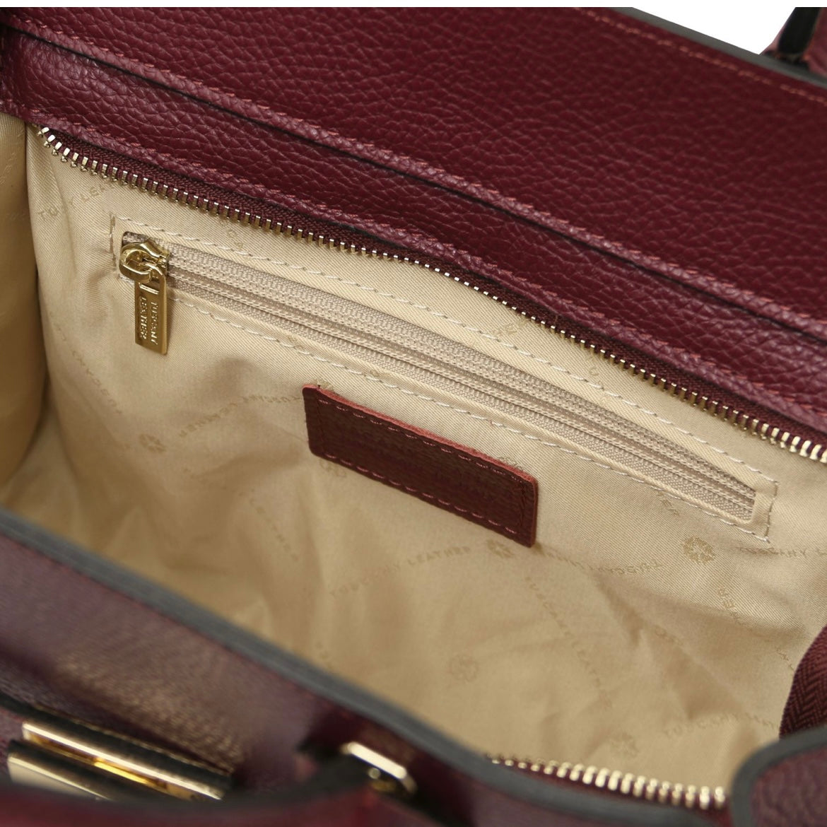 Leather Tote Bag ORIGAMI TL142507 in Bordeaux