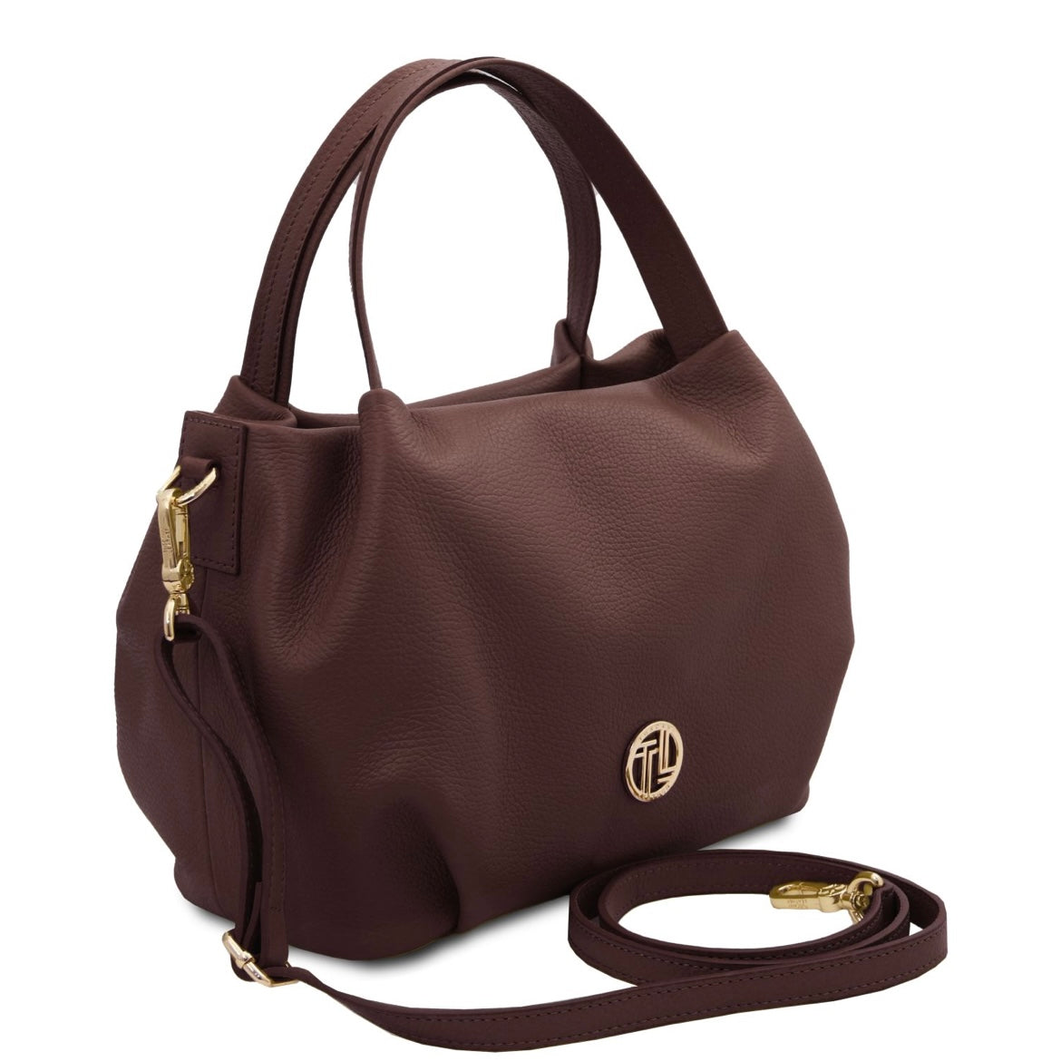 Bags in Ireland Soft Leather Handbag NORA TL142372 in Coffee