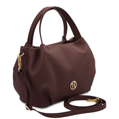 Bags in Ireland Soft Leather Handbag NORA TL142372 in Coffee