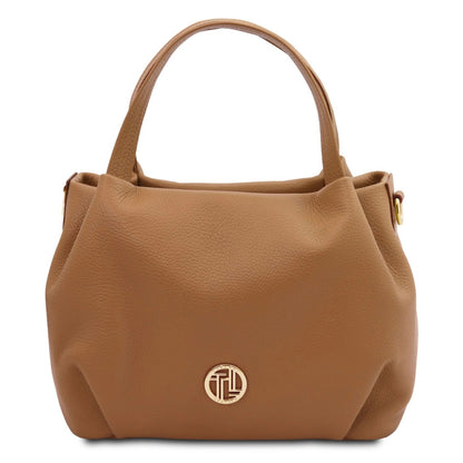 Bags in Ireland Soft Leather Handbag NORA TL142372 in Caramel