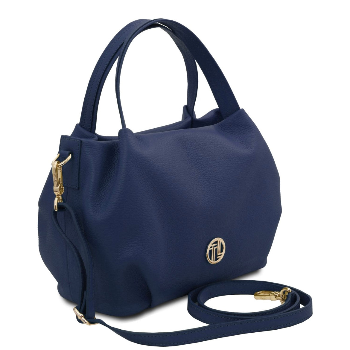 Bags in Ireland Soft Leather Handbag NORA TL142372 in Dark Blue