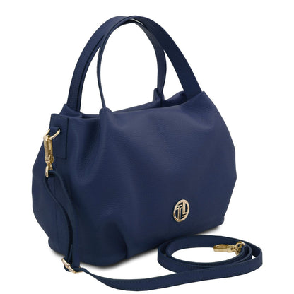 Bags in Ireland Soft Leather Handbag NORA TL142372 in Dark Blue