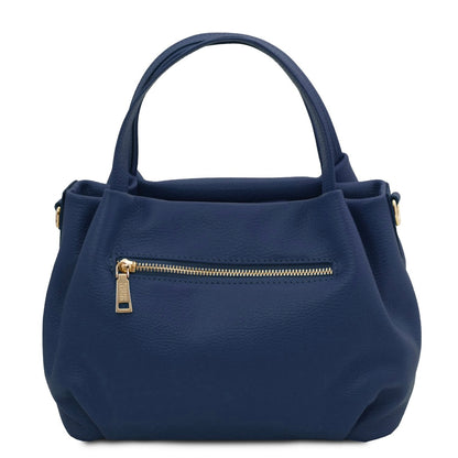 Bags in Ireland Soft Leather Handbag NORA TL142372 in Dark Blue